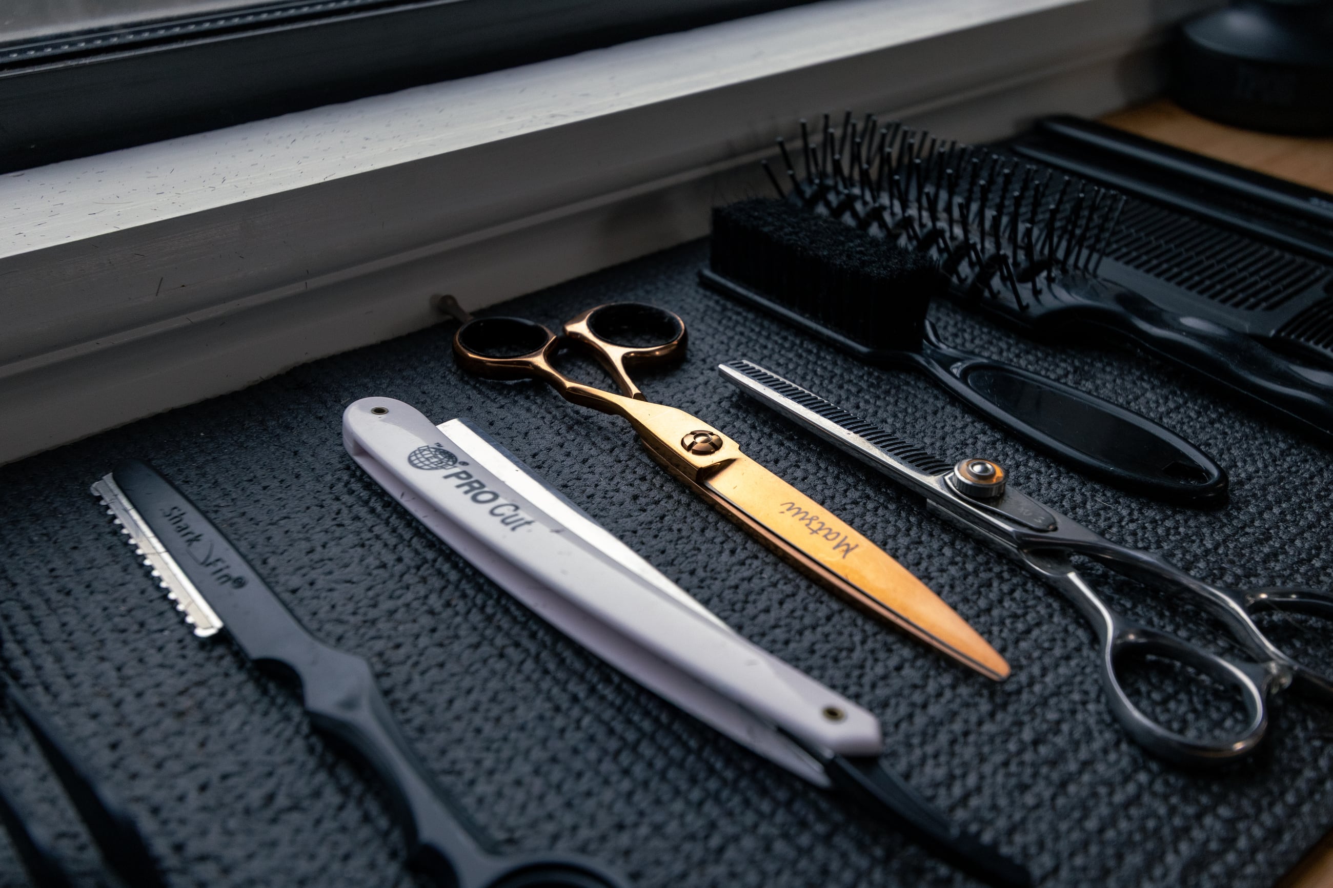 JAK barber tools laid out